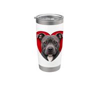 Cuore Pitbull Blu Bicchiere termico in acciaio inox doppia parete