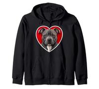 Cuore Pitbull Blu Felpa con Cappuccio