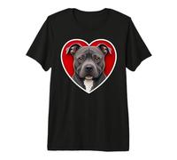 Cuore Pitbull Blu Maglietta Premium