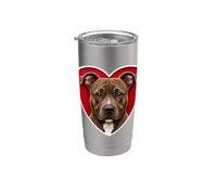 Cuore Pitbull tigrato Bicchiere termico in acciaio inox doppia parete