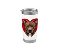 Cuore Pitbull tigrato Bicchiere termico in acciaio inox doppia parete