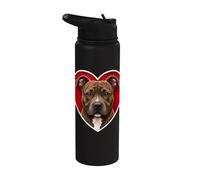 Cuore Pitbull tigrato Stainless Steel Insulated Water Bottle