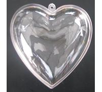 CUORE PLEXIGLASS IN 2 PARTI APRIBILE D 8 CM. 10 pezzi decoupage, decorazione, San Valentino