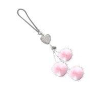 Cuore Portachiavi Auto | Amore in Pizzo con Palla Peluche,Pendente per Specchietto Retrovisore,Idea Regalo per Lei e Lui, Interno Auto