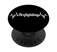 Cuore pulsante dei vigili del fuoco Dipartimento dei vigili PopSockets PopGrip Adesivo