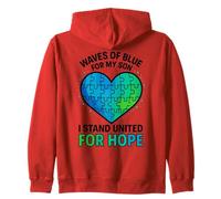 Cuore Puzzle For Hope Blu Verde Consapevolezza Autismo Felpa con Cappuccio