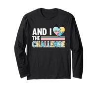Cuore Puzzle per la consapevolezza dell'autismo I Love The Challenge Maglia a Manica