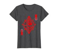 Cuore Re Mappa Gioco Uomini Teschio Idea Regalo Maglietta, Donna, Grigio Scuro, XXL