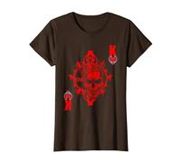 Cuore Re Mappa Gioco Uomini Teschio Idea Regalo Maglietta, Donna, Marrone, L