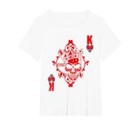 Cuore Re Mappa Gioco Uomini Teschio Idea Regalo Maglietta, Donna Plus-Size, Bianco, 6X