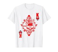 Cuore Re Mappa Gioco Uomini Teschio Idea Regalo Maglietta, Uomo, Bianco, 5XL