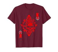 Cuore Re Mappa Gioco Uomini Teschio Idea Regalo Maglietta, Uomo, Bordeaux, L
