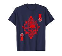 Cuore Re Mappa Gioco Uomini Teschio Idea Regalo Maglietta, Uomo, Navy, XXL