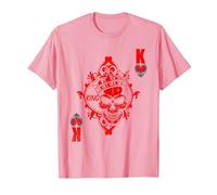 Cuore Re Mappa Gioco Uomini Teschio Idea Regalo Maglietta, Uomo, Rosa, M