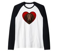 Cuore Retriever Rivestito di fegato Riccio Maglia con Maniche Raglan