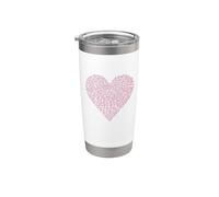 Cuore rosa di parole "Love" Bicchiere termico in acciaio inox doppia parete