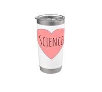Cuore Rosa pastello San Valentino umorismo scienziati Amo la scienza Bicchiere termico in acciaio inox doppia parete