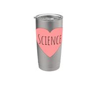 Cuore Rosa pastello San Valentino umorismo scienziati Amo la scienza Bicchiere termico in acciaio inox doppia parete