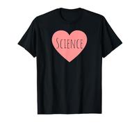 Cuore Rosa Pastello San Valentino Umorismo scienziati Amo la Scienza Maglietta con Stampa Grafica Economica