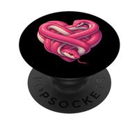 Cuore rosa serpente amante degli animali San Valentino ragazzi ragazze bambini PopSockets PopGrip Adesivo