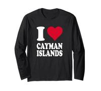 Cuore Rosso Amo Isole Cayman Maglia a Manica