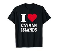 Cuore Rosso Amo Isole Cayman Maglietta