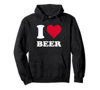 Cuore Rosso Amo la Birra Felpa con Cappuccio