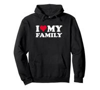 Cuore Rosso Amo La Mia Famiglia Felpa con Cappuccio