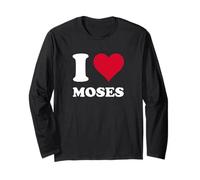 Cuore Rosso Amo Mosè Maglia a Manica