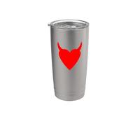 Cuore rosso con corna da diavolo divertente carino principessa Diva Kween Bicchiere termico in acciaio inox doppia parete