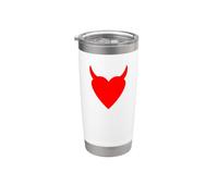 Cuore rosso con corna da diavolo divertente carino principessa Diva Kween Bicchiere termico in acciaio inox doppia parete