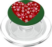 Cuore rosso di fiocchi di neve amare inverno e neve PopSockets PopGrip per MagSafe