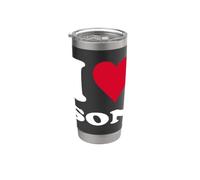Cuore rosso "I Love Son" Bicchiere termico in acciaio inox doppia parete