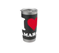 Cuore rosso "Ich liebe Amaro" Bicchiere termico in acciaio inox doppia parete