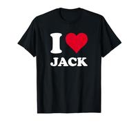 Cuore Rosso ICH Liebe Jack Maglietta con Stampa Grafica Economica