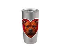 Cuore rosso Staffordshire Bull Terrier Bicchiere termico in acciaio inox doppia parete