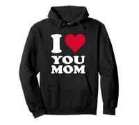 Cuore Rosso Ti Amo Mamma Felpa con Cappuccio