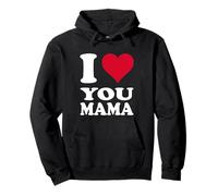 Cuore Rosso Ti Amo Mamma Felpa con Cappuccio