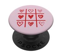 Cuore rosso Tic Tac Toe Grid Bold Love Graphic Design PopSockets PopGrip Adesivo