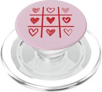 Cuore rosso Tic Tac Toe Grid Bold Love Graphic Design PopSockets PopGrip per MagSafe