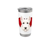 Cuore scozzese scozzese bianco Bicchiere termico in acciaio inox doppia parete