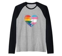 Cuore spezzato Arcobaleno Trans Bandiera LGBTQ Orgoglio Unità Solidarietà Maglia con Maniche Raglan