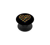 Cuore spezzato LGBT arcobaleno bandiera cuori crepacuore cuore spezzato PopSockets PopGrip Adesivo