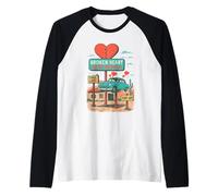 Cuore Spezzato Riparazione Automatica Romance Meccanico di Auto San Valentino Maglia con Maniche Raglan