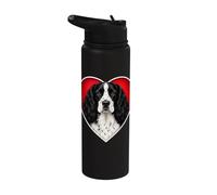 Cuore Springer Spaniel Inglese Bianco e Nero Stainless Steel Insulated Water Bottle