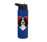 Cuore Springer Spaniel Inglese Bianco e Nero Stainless Steel Insulated Water Bottle