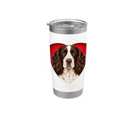 Cuore Springer Spaniel Inglese Fegato e Bianco Bicchiere termico in acciaio inox doppia parete