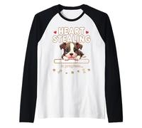 Cuore Staffordshire Bull Terrier Dog divertente regalo Staffy Puppy Maglia con Maniche Raglan