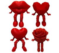 Cuore stampato in 3D, decorazione da tavolo per San con giunto flessibile, modello ornamentale da tavolo, per bambini, adolescenti, adulti, collezionisti, libreria, davanzale, comodino