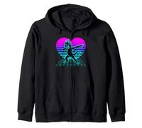 Cuore Synthwave Drago Dab Draghi Felpa con Cappuccio